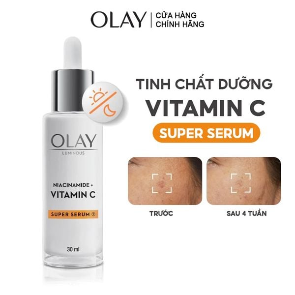  Serum Olay Hỗ Trợ Dưỡng Sáng Da, Làm Mờ Vết Thâm, Đốm Nâu Luminous Niacinamide + Vitamin C Super Serum 30ml 