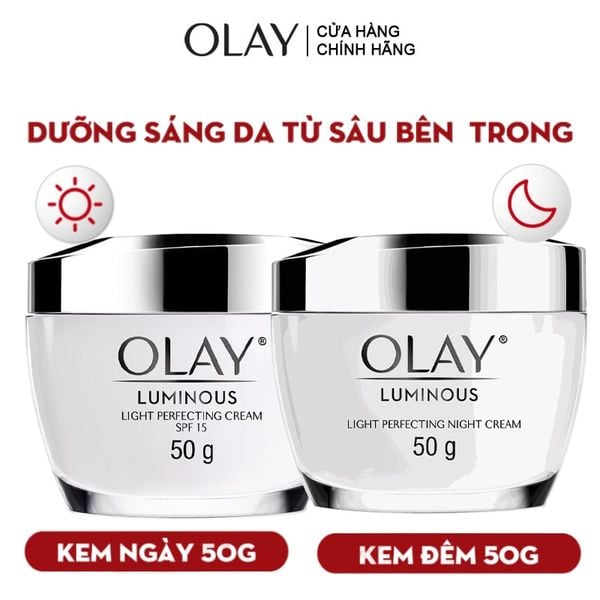  Kem Dưỡng Olay Sáng Da Ngày & Đêm Luminous Light Perfecting Cream 50g 