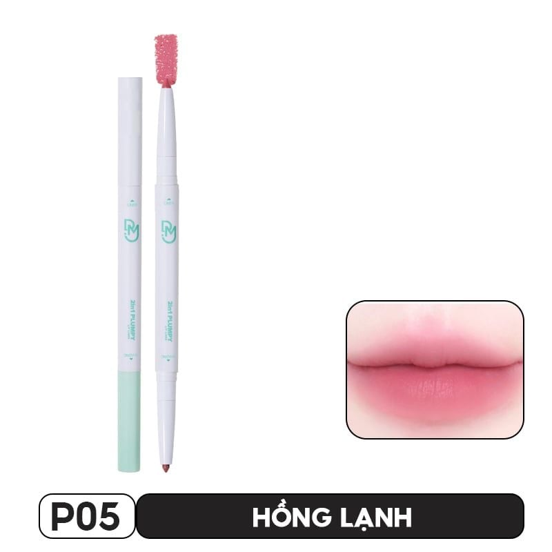 Chì Kẻ Viền Môi Dearmay Tạo Khối Môi 2 Đầu 2In1 Plumpy Lip Liner 0.46g