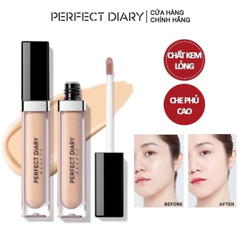 Kem Che Khuyết Điểm Perfect Diary Flawless Glaze Silky Touch Liquid Concealer 7ml