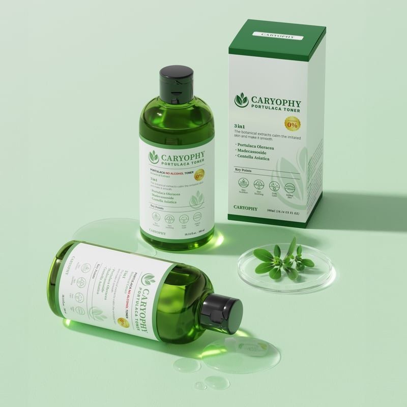 Nước Hoa Hồng Caryophy Chăm Sóc Da Dầu Mụn Portulaca Toner 300ml