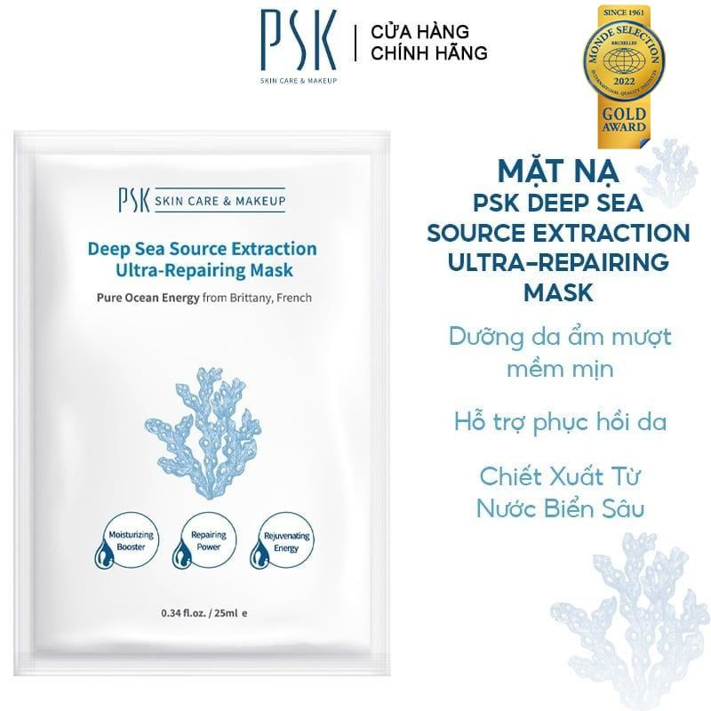 Mặt Nạ PSK Hỗ Trợ Phục Hồi Chuyên Sâu Chiết Xuất Từ Nước Biển Sâu Deep Sea Source Extraction Ultra-Repairing Mask 25ml