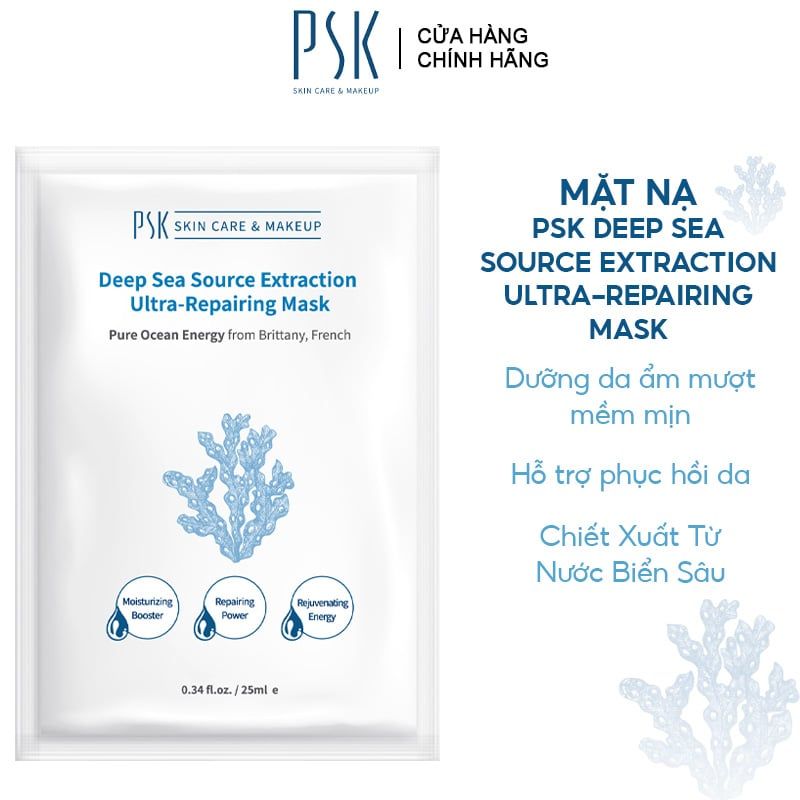 Mặt Nạ PSK Hỗ Trợ Phục Hồi Chuyên Sâu Chiết Xuất Từ Nước Biển Sâu Deep Sea Source Extraction Ultra-Repairing Mask 25ml