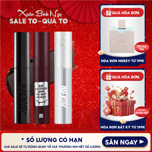  [Merzy Glam M13 Vỏ Bạc] Son Kem Merzy Siêu Lì, Mịn Môi Noir In The Mellow Tint 