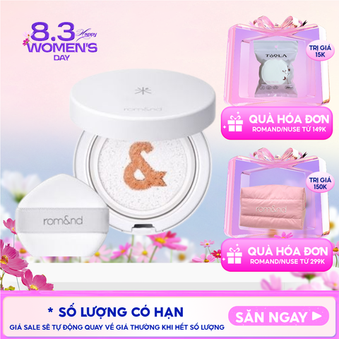 Kem Chống Nắng Dạng Cushion Romand Thuần Chay Back Me Tone Up Sun Cushion SPF50+/PA++++ 11g