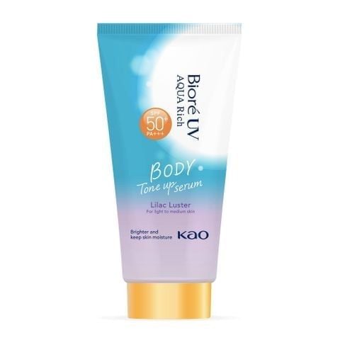 Serum Chống Nắng Dưỡng Thể Bioré Nâng Tông UV Aqua Rich Body Tone Up Serum SPF50+/PA+++  LILAC LUSTER 15ml