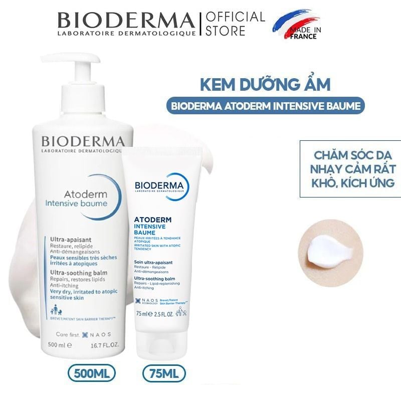 Kem Dưỡng Ẩm Bioderma Chuyên Sâu, Làm Dịu Da Atoderm Intensive Baume