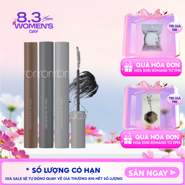  Mascara Chuốt Mi Romand Siêu Dài Và Cong Mi Tự Nhiên, Chống Trôi Hiệu Quả Han All Fix Mascara - Han All Line 7g 