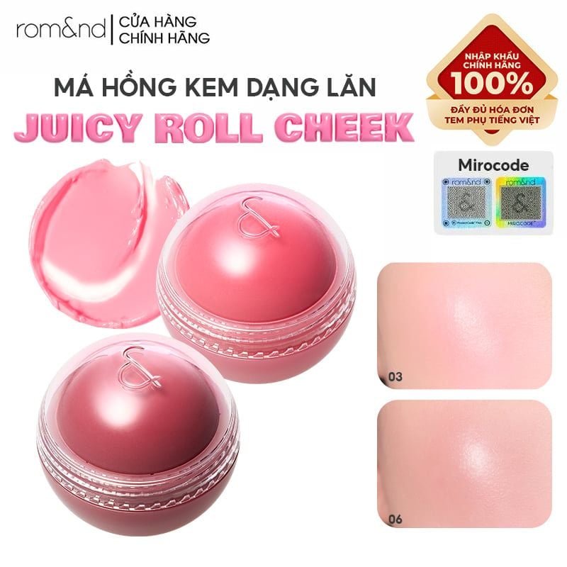 Má Hồng Kem Romand Dạng Lăn, Căng Bóng Juicy Roll Cheek 8.4g
