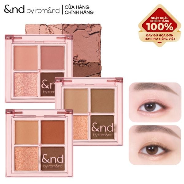  [&nd by rom&nd] Bảng Phấn Mắt 4 Ô And By Romand Mellow Eye Palette 2.4g 