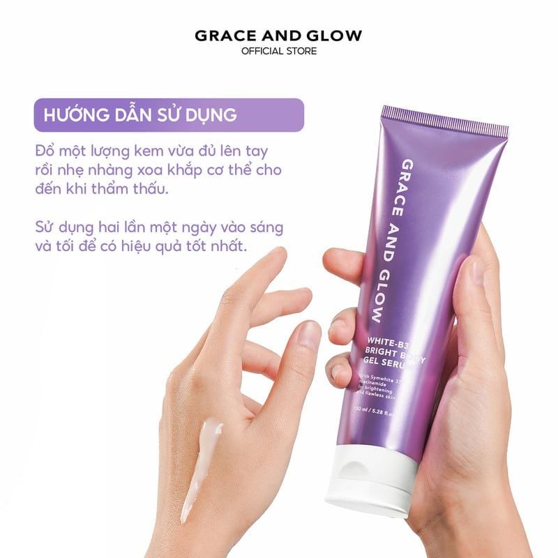 Sữa Dưỡng Thể Dạng Gel Grace And Glow Black Dưỡng Ẩm, Làm Sáng Da Opium White-B3 Bright Body Gel Serum 150ml