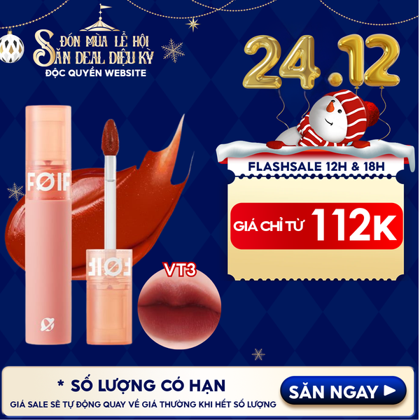  Son Kem Lì Hàn Quốc FOIF Thuần Chay, Mịn Mượt Lâu Trôi Daily Velvet Tint 