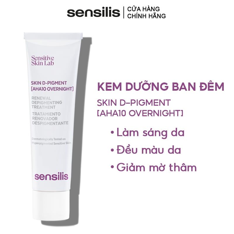 Kem Dưỡng Ban Đêm Sensilis Làm Đều Màu Da Skin D-Pigment [AHA10 Overnight] 30ml