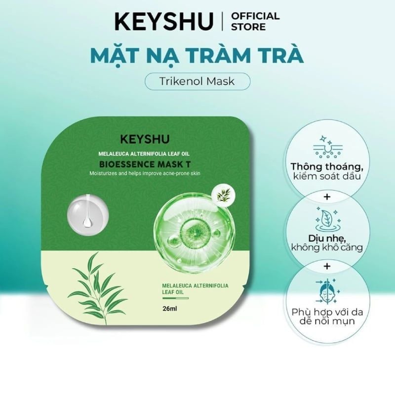 Mặt Nạ Keyshu Dưỡng Ẩm, Làm Mềm Da, Hỗ Trợ Ngừa Lão Hóa Bioessence Mask 30ml
