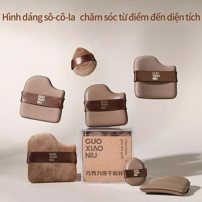 Bộ 6 Bông Mút Trang Điểm Socola Guoxiaoniu Chocolate Cookie Powder Puff (6pcs)