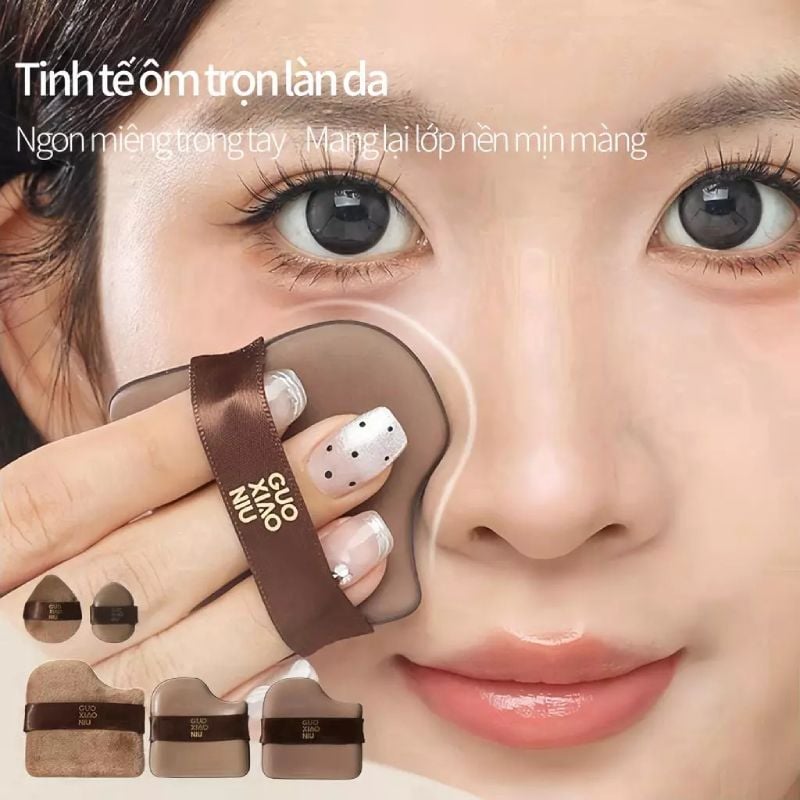 Bộ 6 Bông Mút Trang Điểm Socola Guoxiaoniu Chocolate Cookie Powder Puff (6pcs)