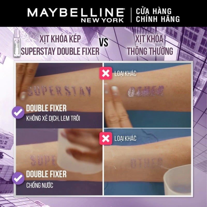 Xịt Khóa Nền Maybelline Dưỡng Ẩm, Lâu Trôi Super Stay Double Fixer Spray 55ml