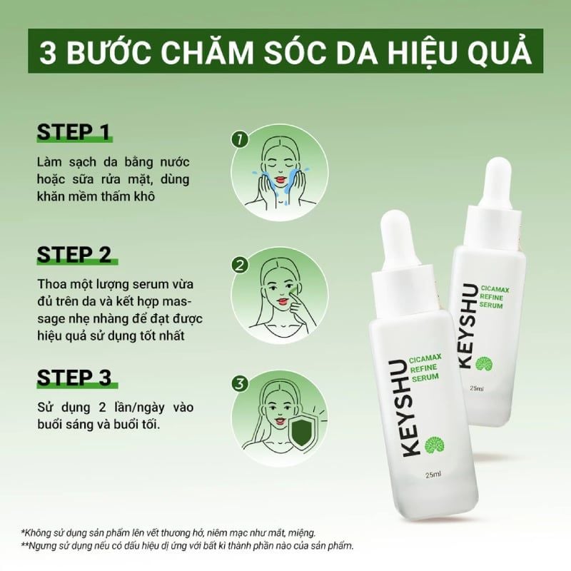 Serum Keyshu Chiết xuất Rau Má, Hỗ Trợ Làm Dịu, Phục Hồi Da Cicamax Refine Serum 25ml