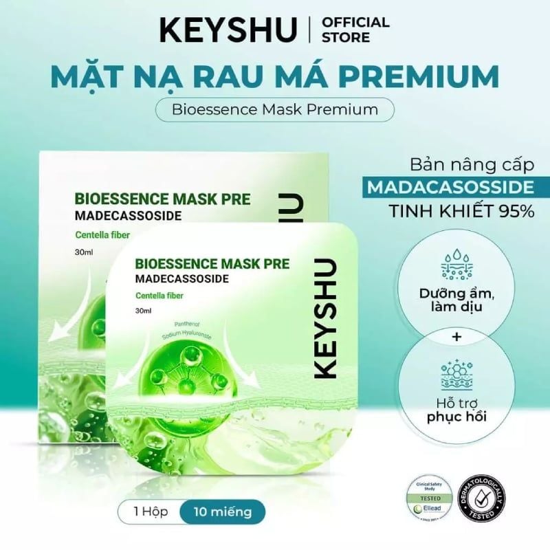 Mặt Nạ Keyshu Dưỡng Ẩm, Làm Mềm Da, Hỗ Trợ Ngừa Lão Hóa Bioessence Mask 30ml