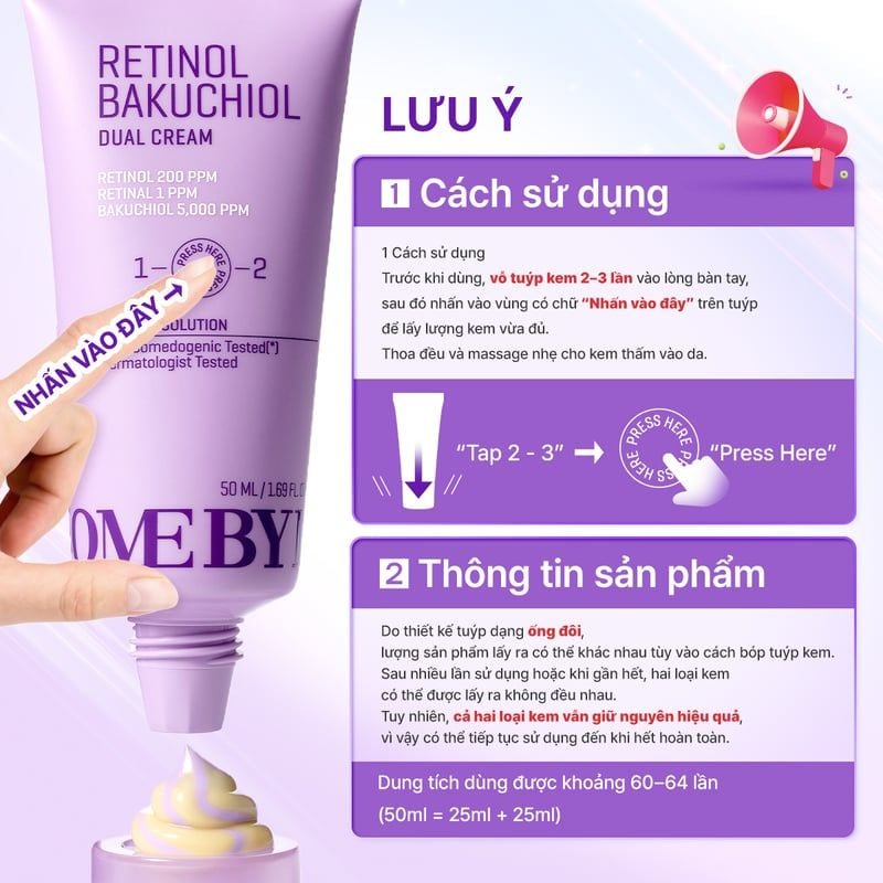 Kem Dưỡng Some By Mi Retinol Bakuchiol Dual Cream 50ml