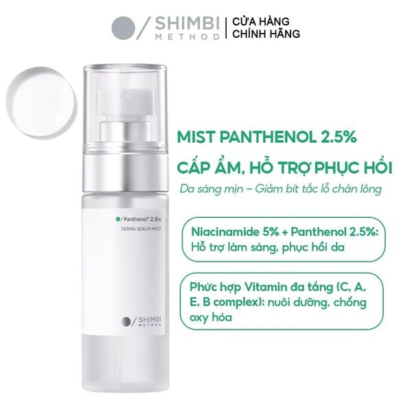  Tinh Chất Dưỡng Ẩm Dạng Xịt Shimbi Method Derma Serum Mist Panthenol 2.5% 50ml 