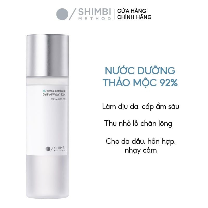 Nước Dưỡng Shimbi Làm Dịu Da Method Derma Lotion Herbal Botanical Distilled Water 92% 120ml