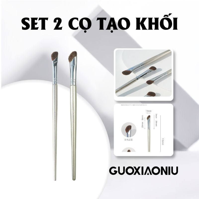 Bộ Cọ Tạo Khối Mũi Guoxiaoniu Rose Gold Nose Contour Brush Set 2 items