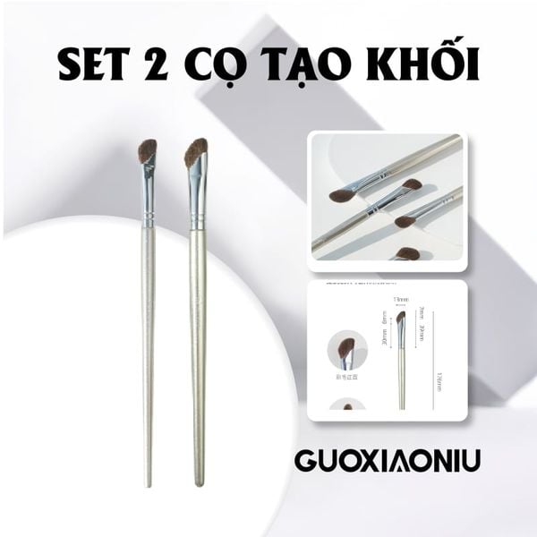  Bộ Cọ Tạo Khối Mũi Guoxiaoniu Rose Gold Nose Contour Brush Set 2 items 