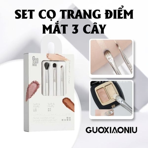  Bộ Cọ Trang Điểm Mắt Guoxiaoniu Rose Gold Eye Brush Set 3 items 