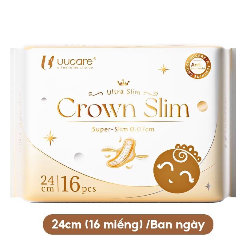 Băng Vệ Sinh UUcare Siêu Mỏng 0.07cm Kháng Khuẩn Siêu Thấm Crown Slim Day (Che tên sản phẩm khi giao hàng)