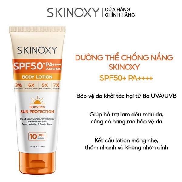  Dưỡng Thể Chống Nắng Skinoxy Pro Sun Protection Body Lotion SPF50+ PA++++ 180g 