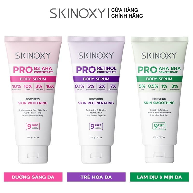 Tinh Chất Dưỡng Thể Skinoxy Hỗ Trợ Dưỡng Sáng, Làm Đều Màu Da Pro Concentrate Body Serum 275g