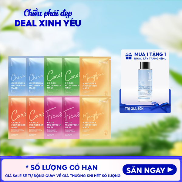  Combo Mặt Nạ Vi Sợi Microfiber Emmié by HappySkin Microfiber Mask 28g 