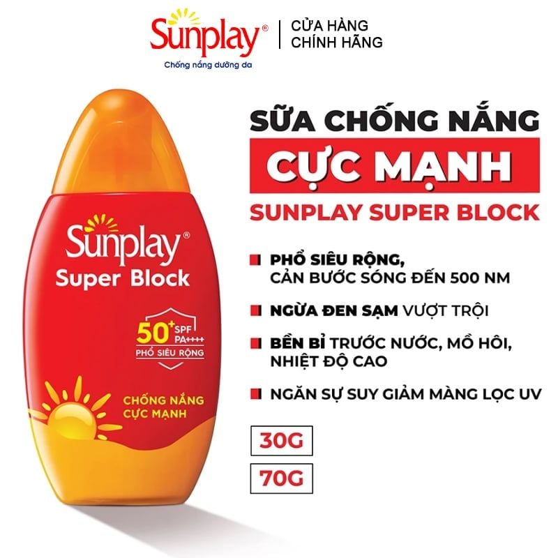 Sữa Chống Nắng Sunplay Bảo Vệ Da Vượt Trội Super Block SPF50+ PA++++