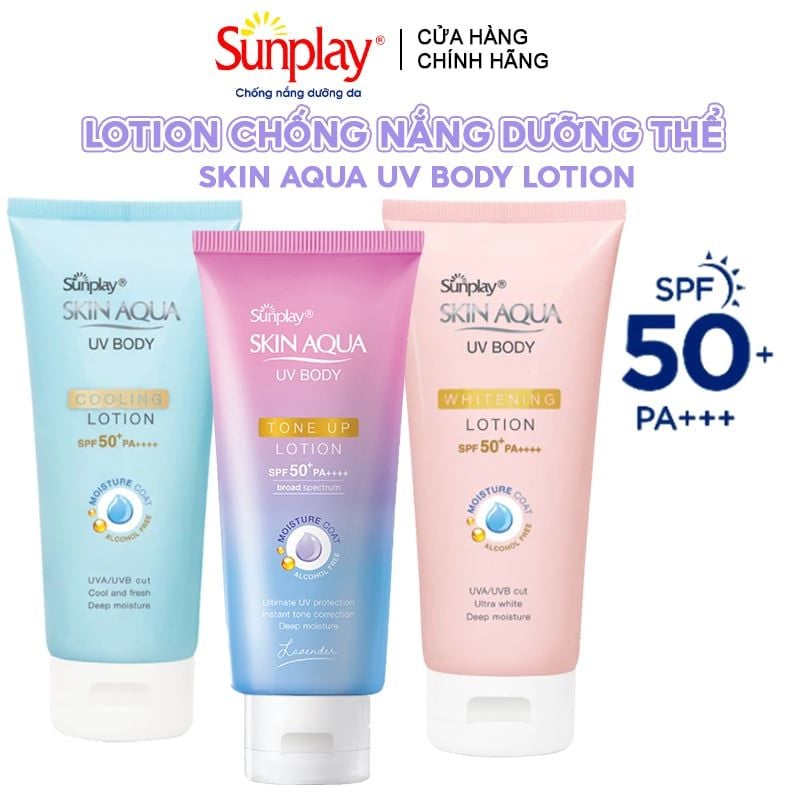 Kem Chống Nắng Dưỡng Thể Sunplay Trắng Mịn Skin Aqua UV Body Lotion SPF50+/PA++++ 150g
