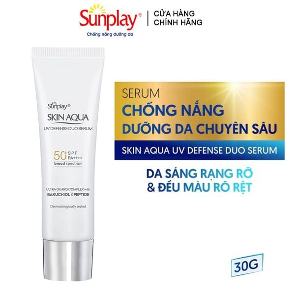  Serum Chống Nắng Sunplay Dưỡng Da Skin Aqua UV Defense Duo Serum SPF 50+/PA++++ 30g 
