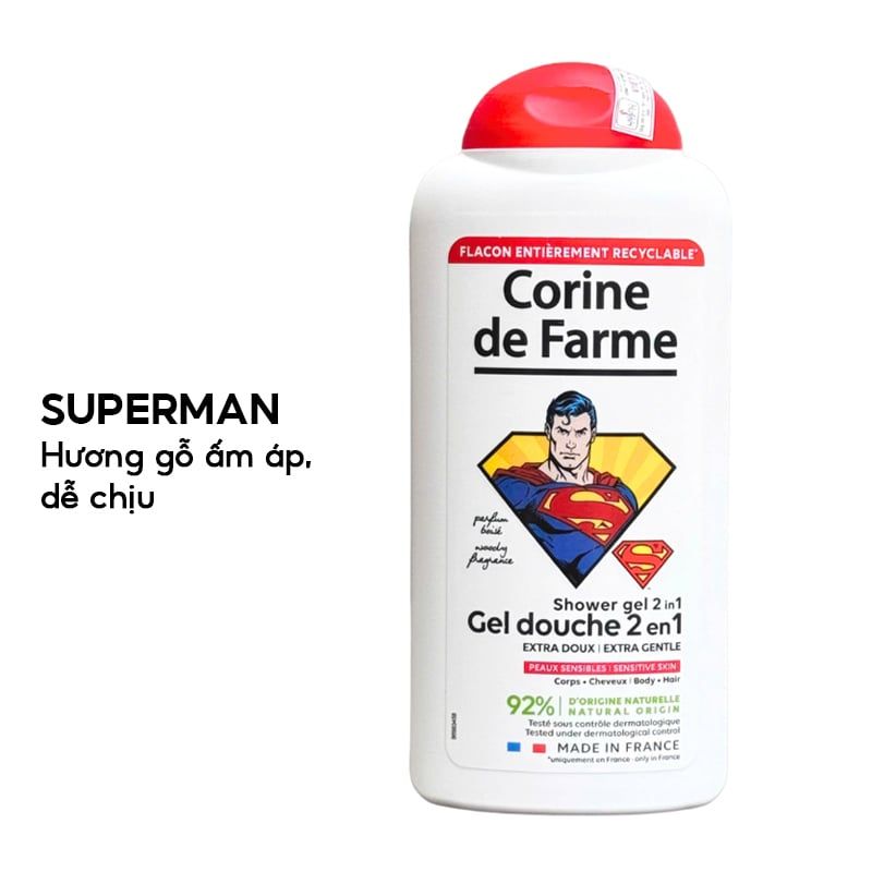 Sữa Tắm Và Gội Cho Bé Corine de Farme Shower Gel 2in1 300ml
