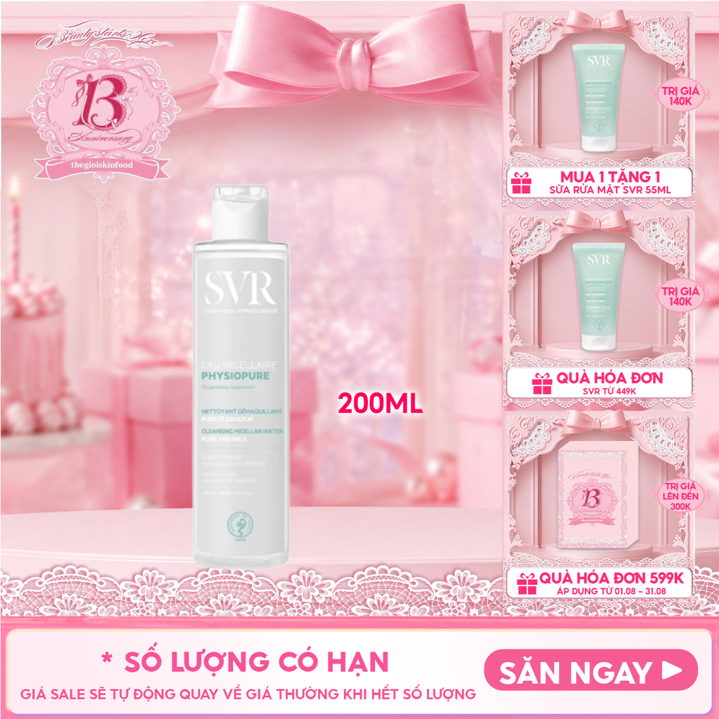 Nước Tẩy Trang SVR Dành Cho Da Nhạy Cảm Physiopure Eau Micellaire