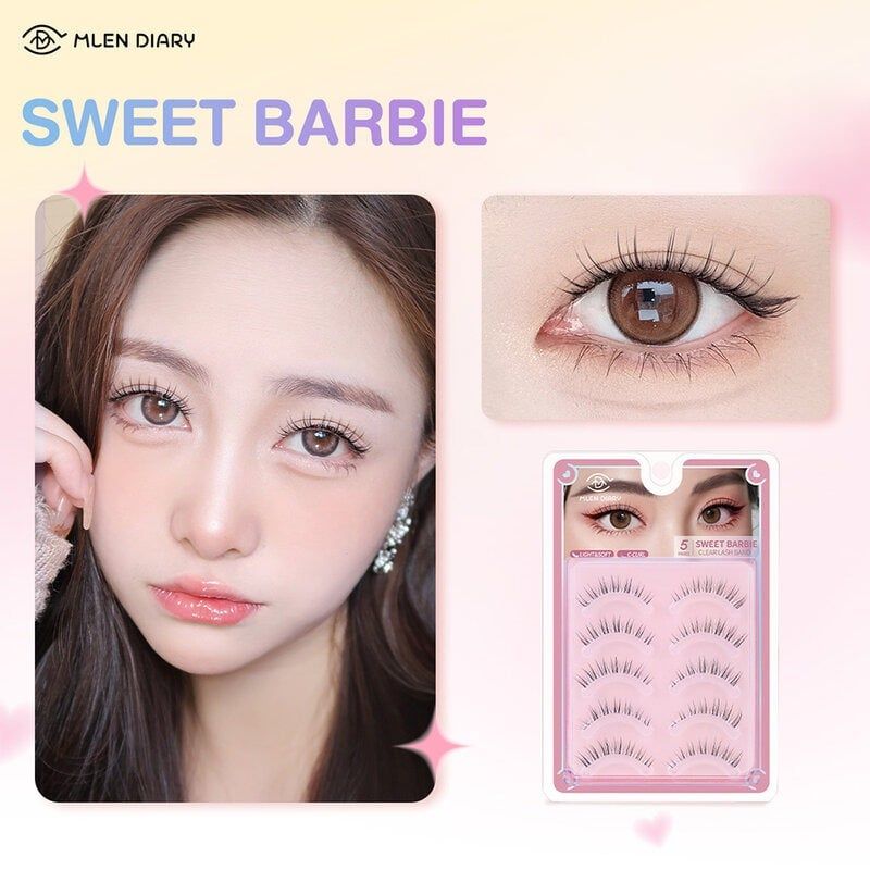 Lông Mi Giả Mlen Diary Gân Trong, Tự Nhiên Cluster Lashes