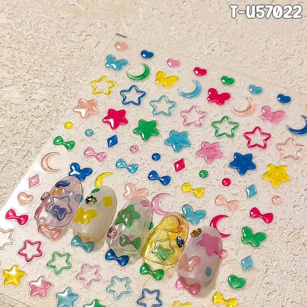  Miếng Dán Trang Trí Móng TENSOR 5D Sticker Nail Cao Cấp, Họa Tiết Hoa, Tulip, Ngôi Sao Mẫu Đa Dạng 