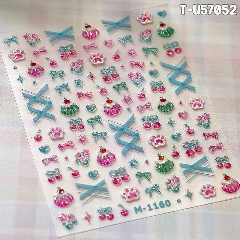 Miếng Dán Trang Trí Móng TENSOR 5D Sticker Nail Cao Cấp, Họa Tiết Hoa, Tulip, Ngôi Sao Mẫu Đa Dạng