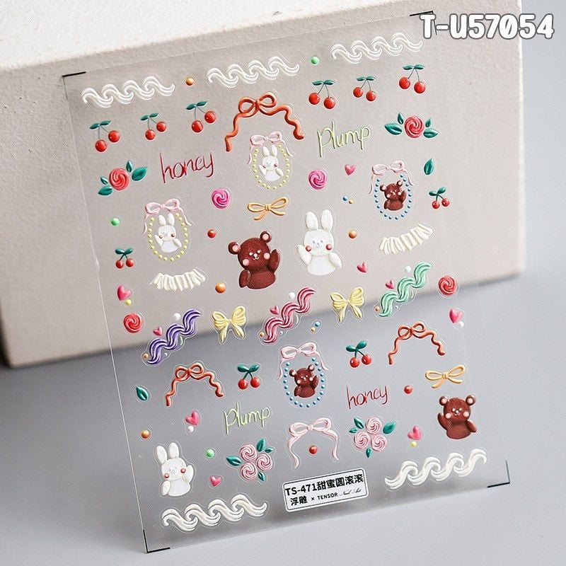 Miếng Dán Trang Trí Móng TENSOR 5D Sticker Nail Cao Cấp, Họa Tiết Hoa, Tulip, Ngôi Sao Mẫu Đa Dạng