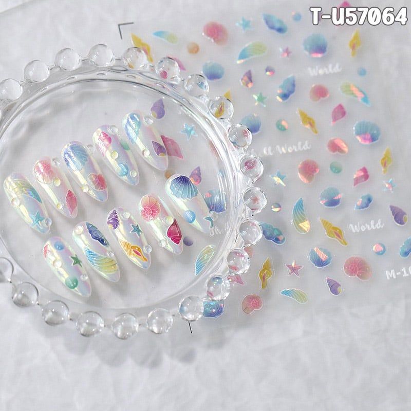 Miếng Dán Trang Trí Móng TENSOR 5D Sticker Nail Cao Cấp, Họa Tiết Nơ Bướm, Trái Tim Lấp Lánh, Siêu Xinh, Mẫu Đa Dạng