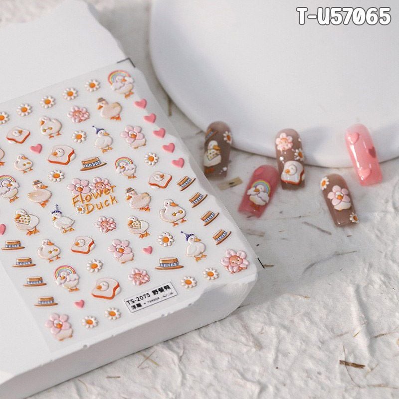 Miếng Dán Trang Trí Móng TENSOR 5D Sticker Nail Cao Cấp Họa Tiết Hoạt Hình Siêu Dễ Thương, Đa Dạng, Nhiều Màu Sắc