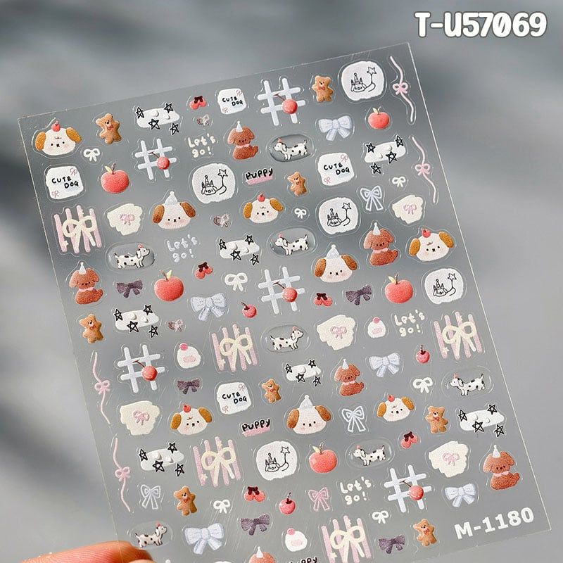 [NHẬP KHẨU] Miếng Dán Trang Trí Móng TENSOR 5D Sticker Nail Cao Cấp Họa Tiết Hoạt Hình Siêu Dễ Thương, Đa Dạng, Nhiều Màu Sắc