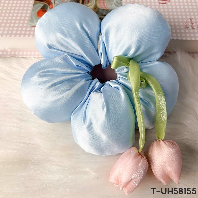 Dây Cột Tóc Scrunchies Có Kiểu Dáng Đáng Yêu, Hoa Tulip, Nơ TOOLA