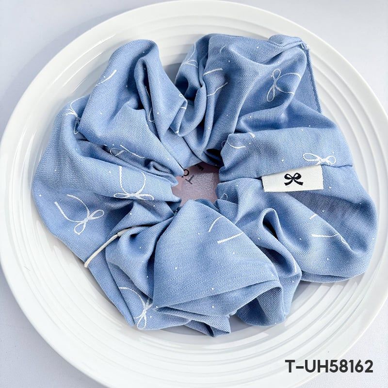 [NHẬP KHẨU] Dây Cột Tóc Scrunchies Sọc Caro, Chấm Bi, Hoa Nhí Đính Gấu Cao Cấp TOOLA