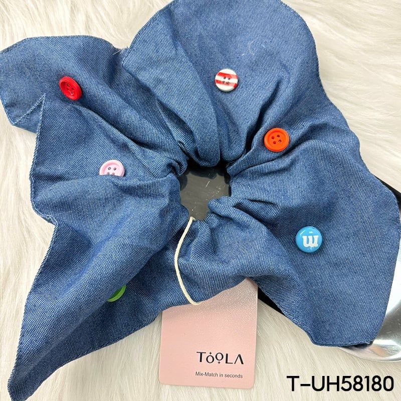 Dây Cột Tóc Scrunchies Cao Cấp TOOLA Kiểu Dáng Thanh Lịch, Vải Voan Nhiều Lớp, Vải Caro