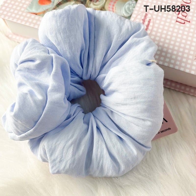 Dây Cột Tóc Scrunchies Cao Cấp TOOLA Kiểu Dáng Thanh Lịch, Vải Voan Nhiều Lớp, Vải Caro