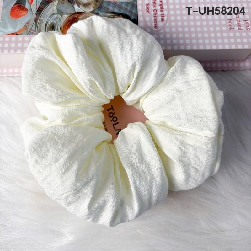 Dây Cột Tóc Scrunchies Cao Cấp TOOLA Kiểu Dáng Thanh Lịch, Vải Voan Nhiều Lớp, Vải Caro